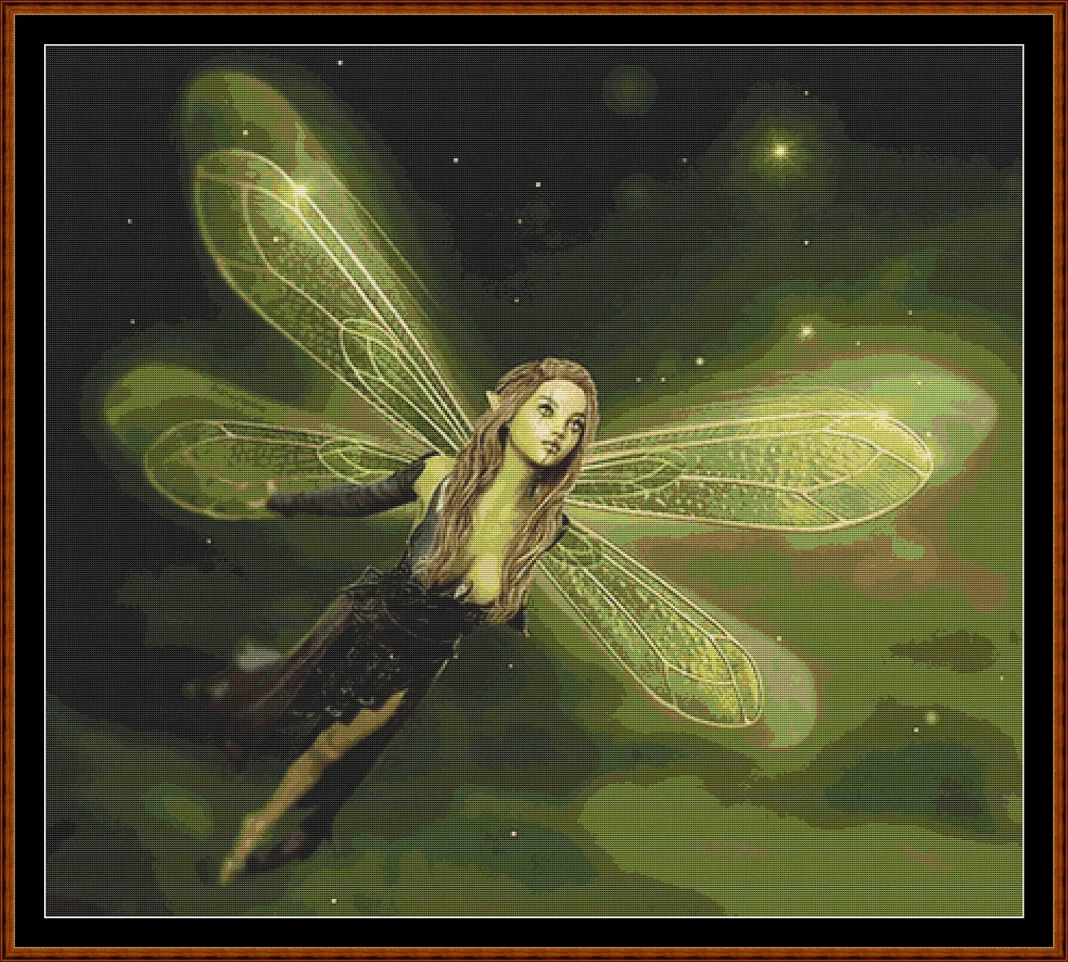 Little Green fairy patterns are expertly created from art by Stefan Keller (Kellepics) under Public Domain CC0 license