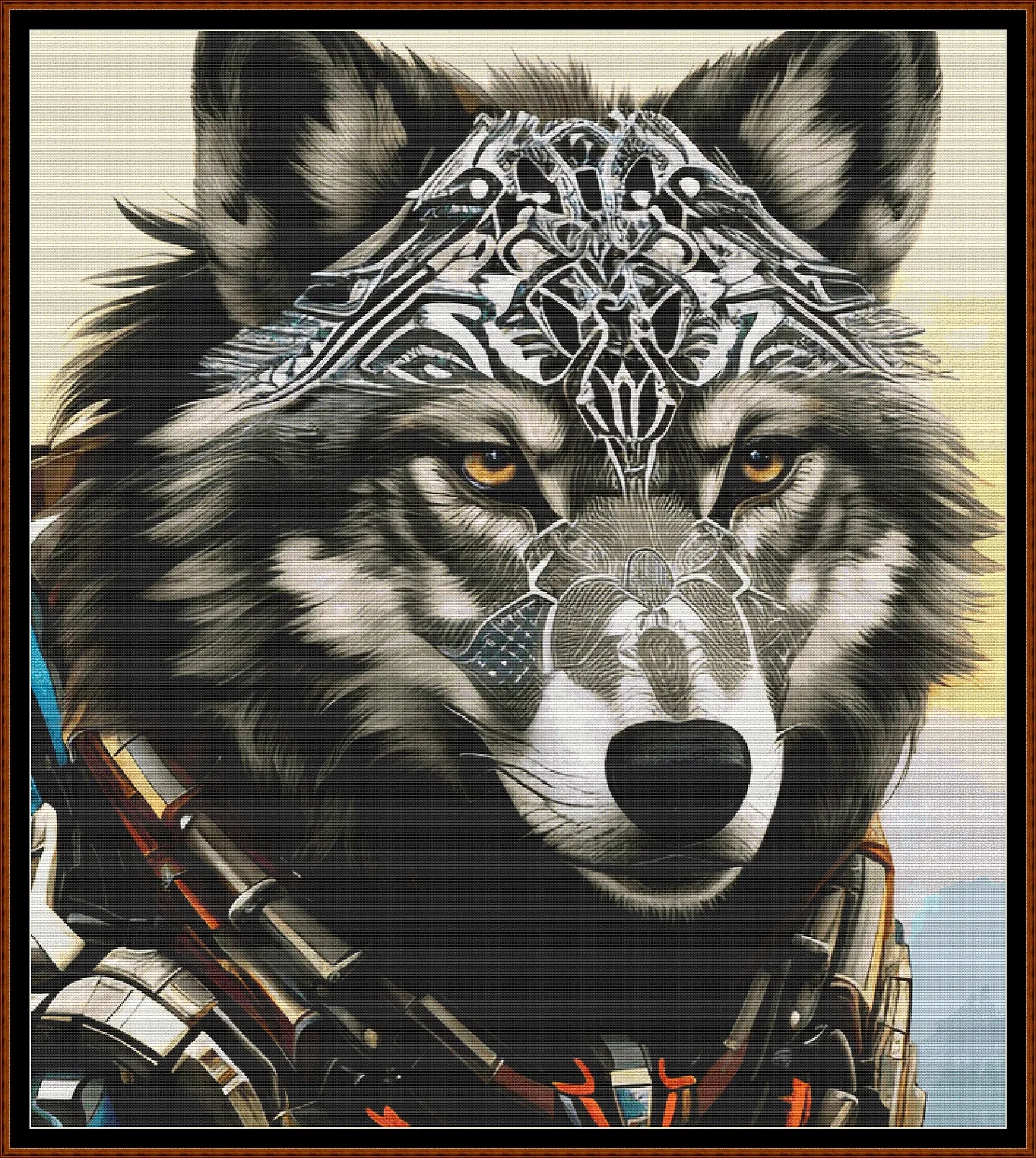 Wolf Chief tribal patterns are expertly created from art by Julius H under Public Domain CC0 license