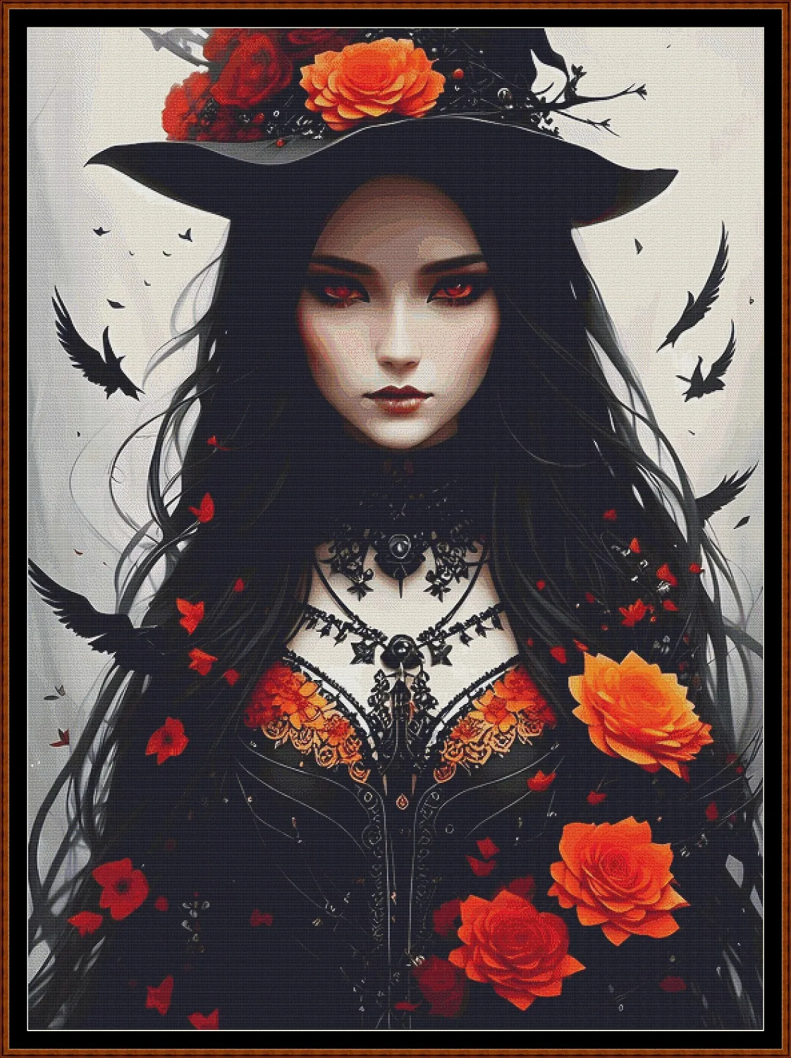 Witch Girl - Soirée  patterns are expertly created from art by Thanh Nguyen under Public Domain CC0 license