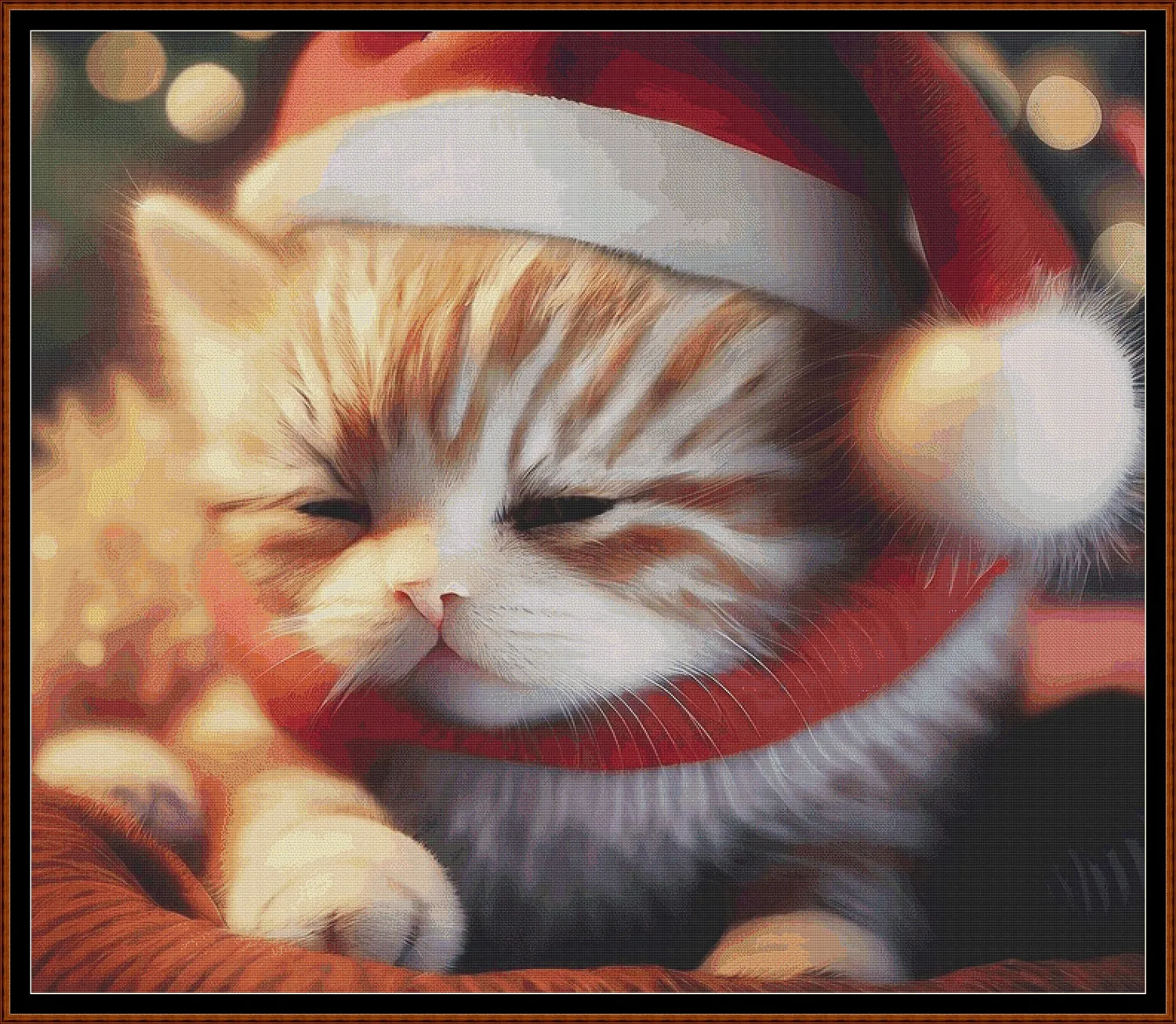 Christmas Kitty - Ginger patterns are expertly created from art by Dorothe (Darkmoon_Art) under Public Domain CC0 license Christmas Kitty - Ginger is a cute seasonal cat pattern