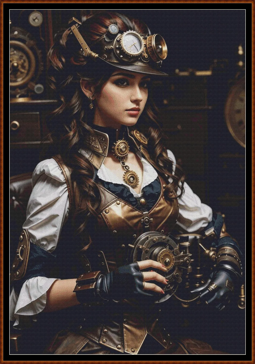 Steampunk Lady patterns are expertly created from art by 1tamara2 under Public Domain CC3 license