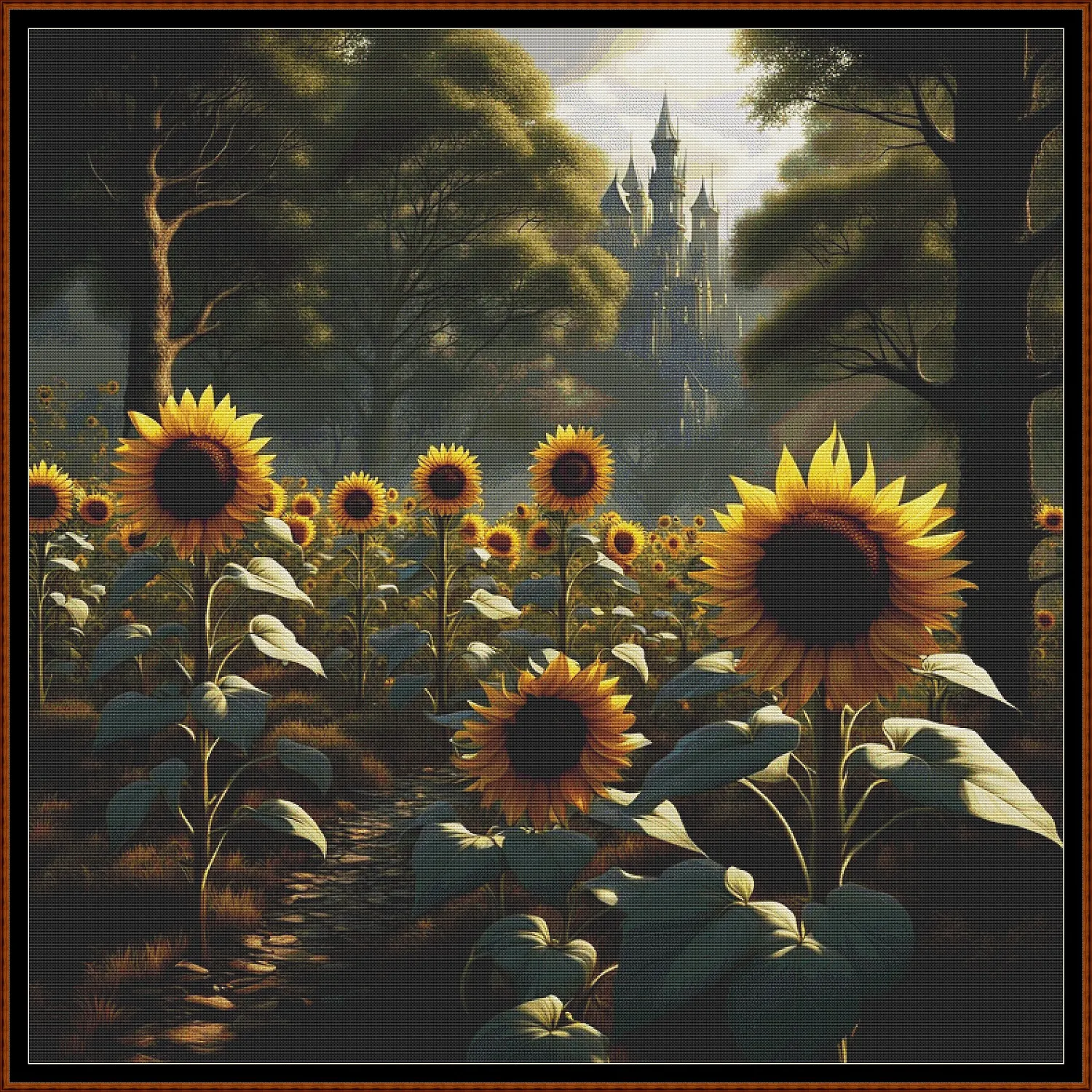 Expertly created from art by Mike Singleton, under Public Domain CC0 license, Sunflowers cross stitch patterns.