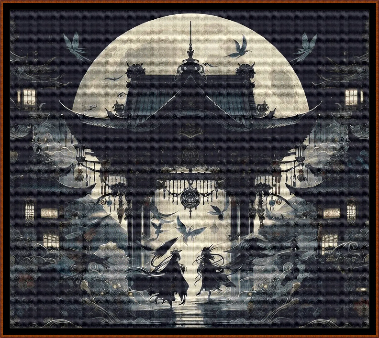 Expertly created from art by Asayuki, under Public Domain CC0 license, Lunar Gate patterns. Lunar Gate is a fantasy scifi pattern that comes as a full coverage pattern with no back-stitching. Additionally, Lunar Gate is available in 2 different design sizes - cross stitch regular & XL And each sale includes both B&W and colour charts