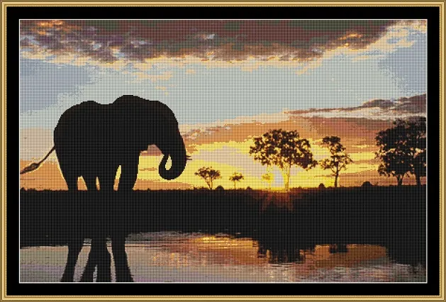 Elephant's Sunset